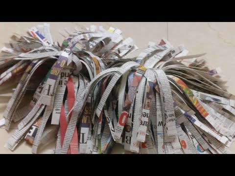 Newspaper Pom Poms - Diy