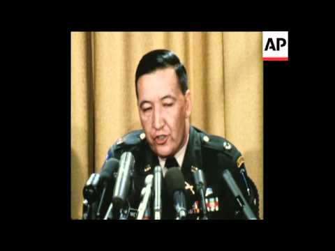 SYND05/12/69 CAPTAIN MEDINA HOLDS A PRESS CONFERENCE ABOUT THE MY LAI MASSACRE