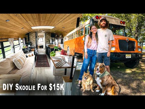Self Built Skoolie Tour - Tiny Home on Wheels For $15k