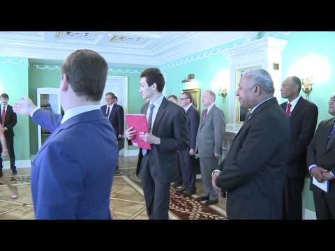 Fijian Prime Minister Voreqe Bainimarama meets Russian Prime Minister.