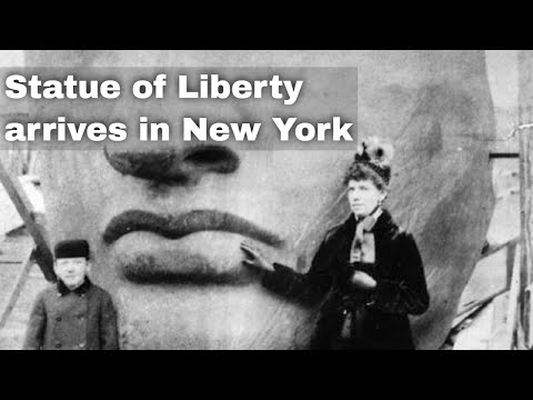 17th June 1885: Statue of Liberty arrives in New York Harbour on board the French steamship Isère
