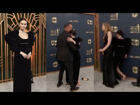 Selena Gomez Falls While Walking SAG Awards Red Carpet 2022