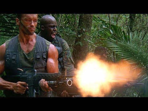 Predator Contact Scene - Shooting Jungle - Predator (1987) Movie Clip HD