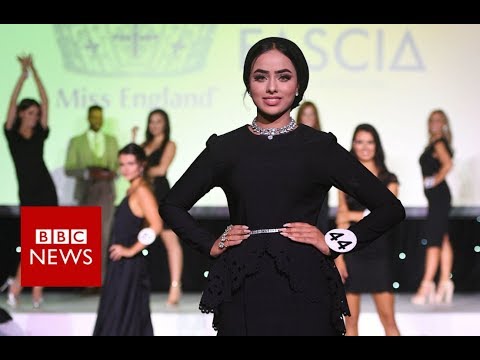 Miss England&#039;s Muslim headscarf finalist - BBC News