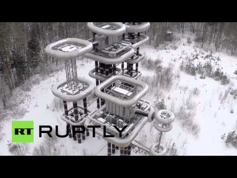 Russia: EXCLUSIVE - Drone captures Tesla Tower - the Soviet era “lightning machine”