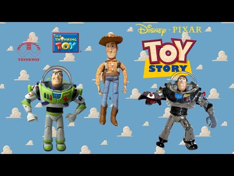 1996 Toy Story Talking 16&quot; Woody and 12&quot; Talking Buzz Lightyear Action Figures Thinkway Commercial