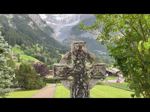 Most beautiful cemetery in the world | Grindelwald Switzerland Reformierte Kirche cemetery 4K walk