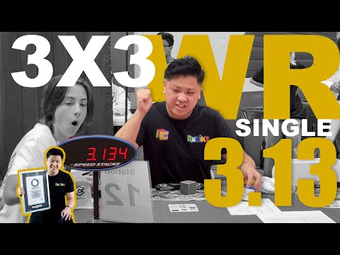 Fastest Rubik&#039;s cube 3x3 WR (3.13) sec WORLD RECORD