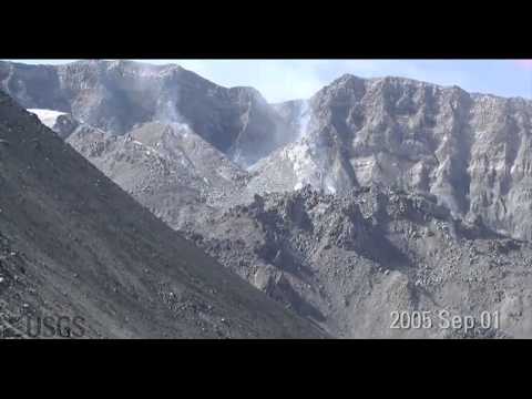 Time-lapse images of Mount St. Helens dome growth 2004-2008