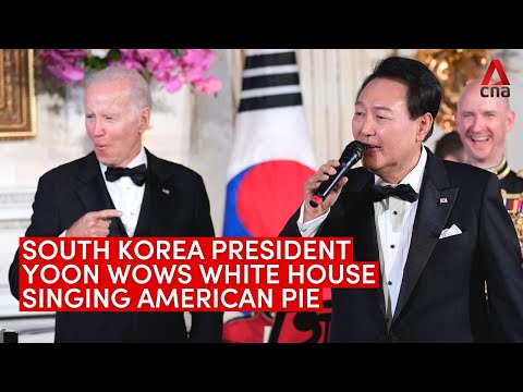 South Korea President Yoon sings American Pie at White House state dinner