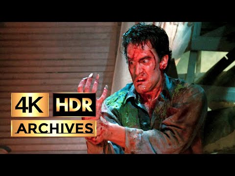 Evil Dead 2 [ 4K - HDR ] - Possessed Hand. Ash cuts off his hand with a chainsaw (1987)