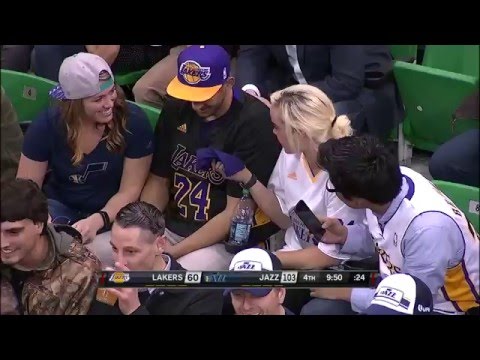 Kobe Gives Fan His Arm Sleeve, Then Another Fan Steals It