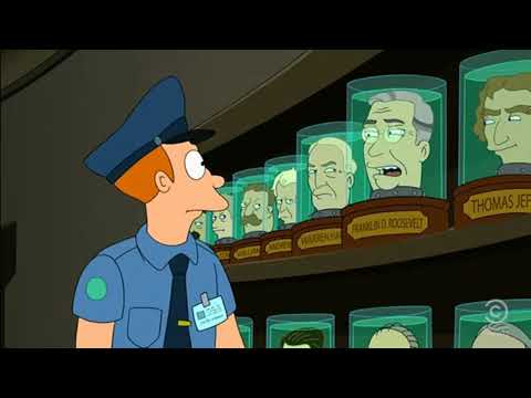 Futurama - The Presidents&#039; heads want to party and have fun