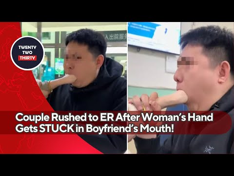 Couple Rushed to ER After Woman’s Hand Gets STUCK in Boyfriend’s Mouth During Viral Challenge!