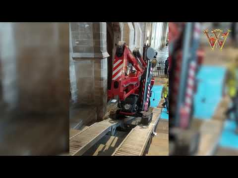 Cleaning the Mortuary Chests at Winchester Cathedral