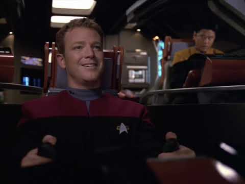 Lt. Paris and Ensign Kim Are In the Newly-Completed Delta Flyer