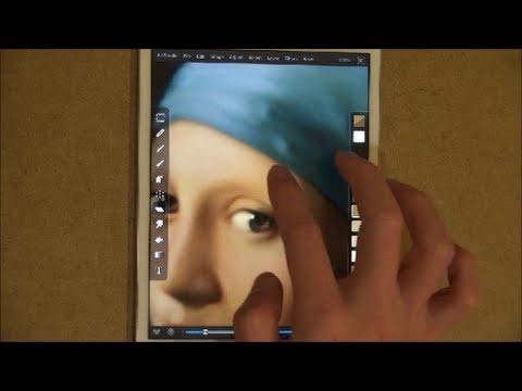 &quot;Girl with a Pearl Earring&quot; Finger Painting on iPad mini