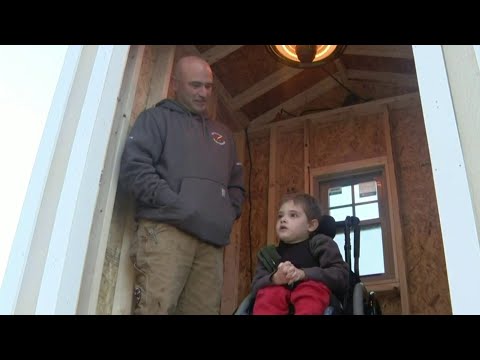 Rhode Island high school students build bus stop hut for young boy