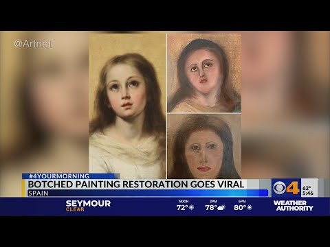 Virgin Mary turns into victim of bad plastic surgery in botched painting restoration