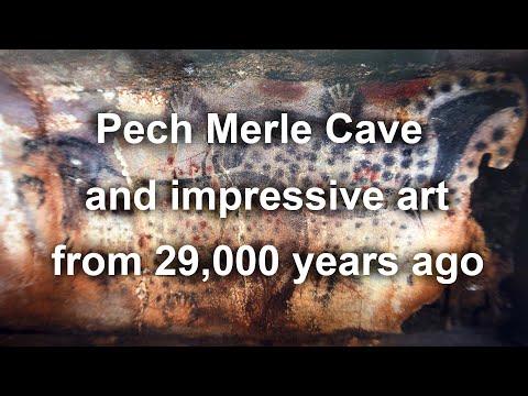 Cave sanctuary with paintings from 29,000 years ago. Pech Merle in France.