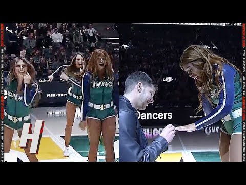 A Utah Jazz Dancer had a Special Surprise During Their Routine!