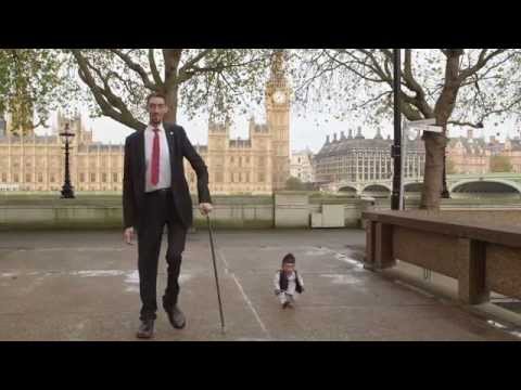World&#039;s tallest man meets world&#039;s shortest in London