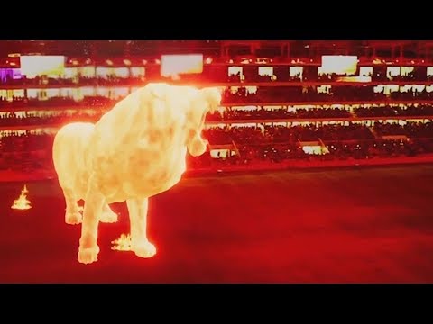 Estudiantes mark return to stadium with giant lion hologram