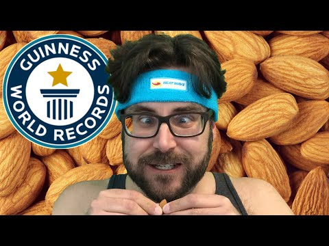 Most Almonds Eaten in One Minute! Guinness World Record! That&#039;s Nuts!!
