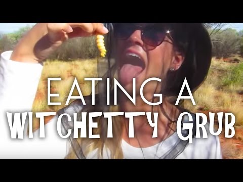 Eating a Witchetty Grub in The Outback of Australia
