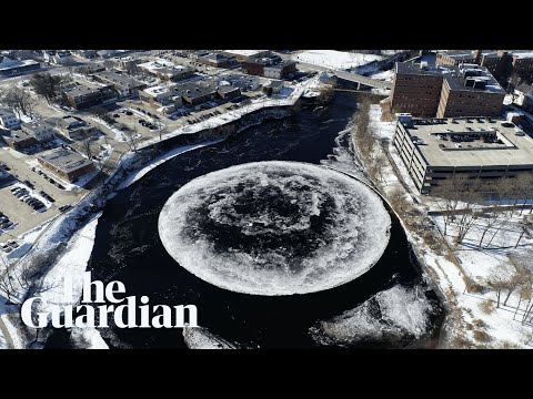 Moon river? Giant, spinning ice disc mesmerises in Maine