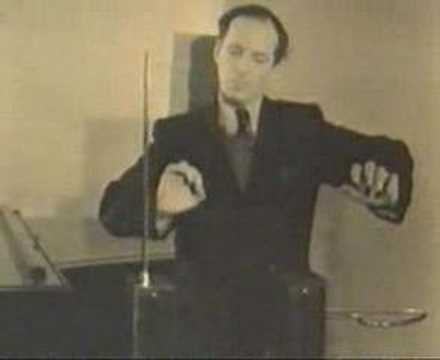 Leon Theremin playing his own instrument