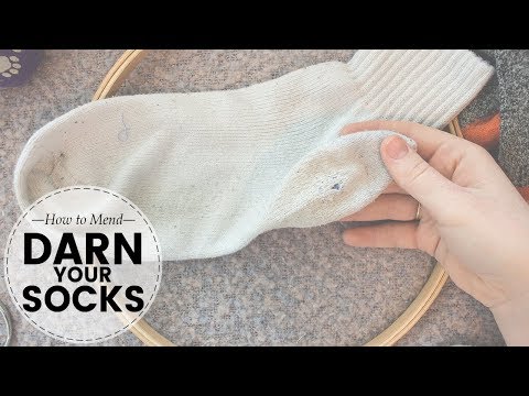 How to DARN a SOCK | Quick and easy sock mending technique | Last Minute Laura