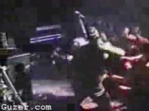 Kurt Cobain gets punched on stage