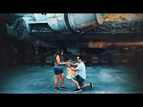 Did she say yes? | Proposing in front of the Millennium Falcon