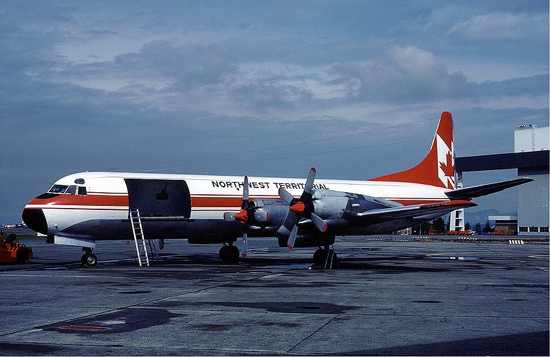 Nwt Air Lockheed Electra At Vancouver Airport In August 1983