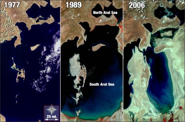 Aral Sea Shrinking