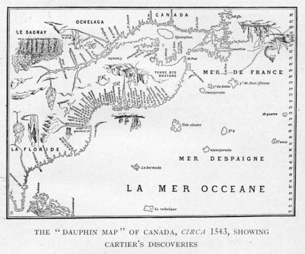 Dauphin Map Of Canada - Circa 1543 - Project Gutenberg Etext 20110