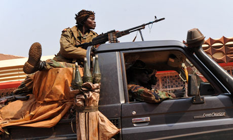 Central African Republic soldiers on patrol