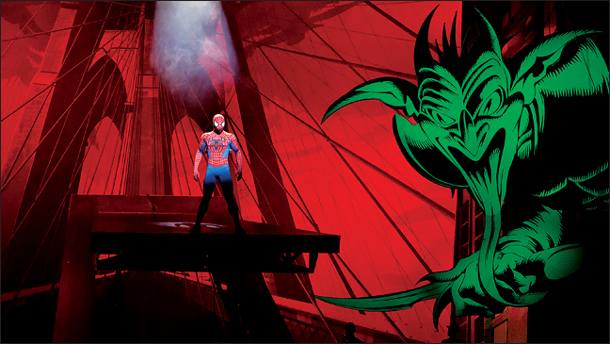 The opening scene from the musical "Spider-Man: Turn Off the Dark" during a rehearsal in New York.