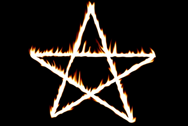 fiery pentagram