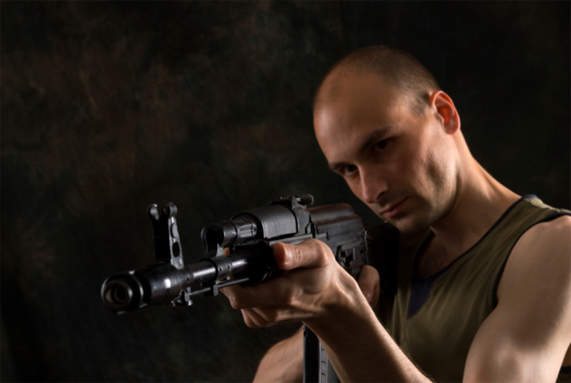 man with the Kalashnikov gun