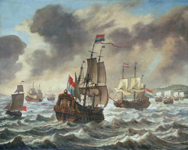 Before the Battle of the Downs, 21 October 1639, Showing Tromp's Flagship 'Amelia'