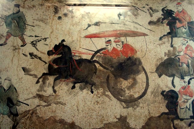 Eastern_Han_Dynasty_tomb_fresco_of_chariots,_horses,_and_men,_Luoyang_2