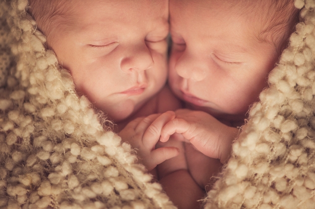 Baby small tweens and newborn and heart