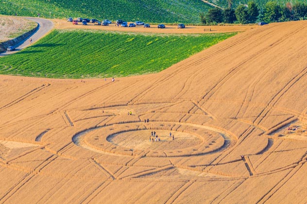 Crop circles in a field in Italy