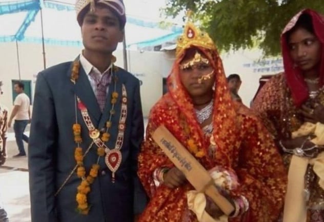 Indian Bride with Bat