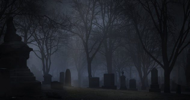 blank gravestone night