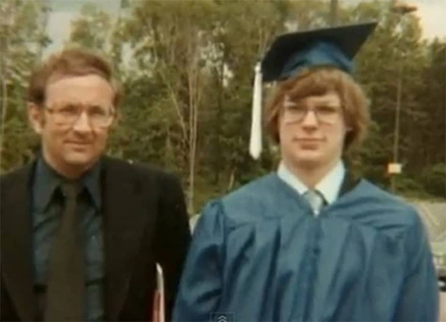 Jeffrey Dahmer with his dad at graduation